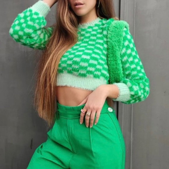 Zara green soft knit sweater